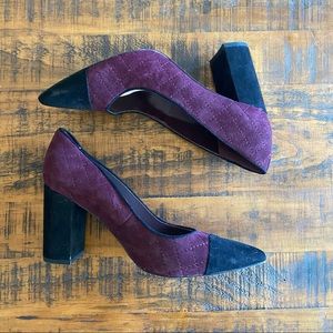 Tommy Hilfiger Black & Purple Block Heels